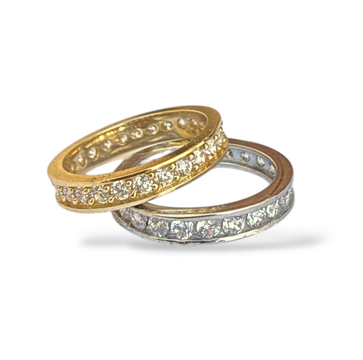 CZ Eternity Band Sterling Finger Ring