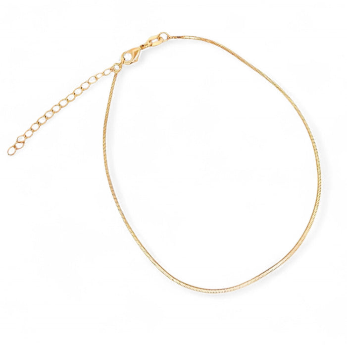 1mm Snake Box 18K Gold Fill Chain Anklet