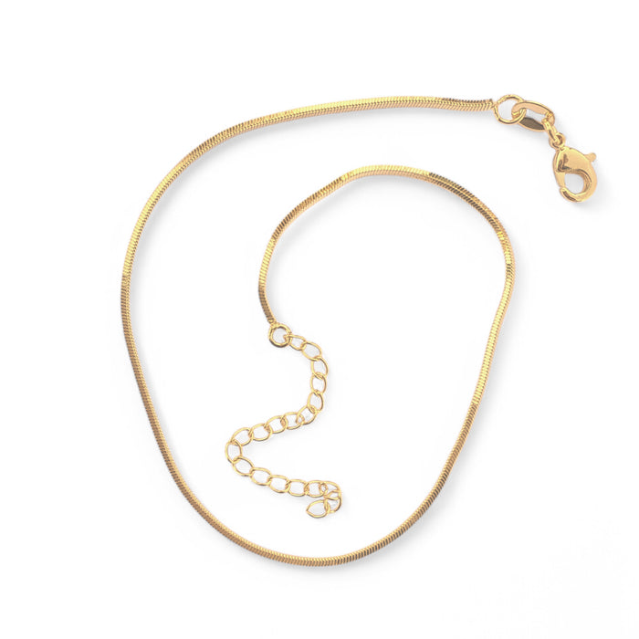 1mm Snake Box 18K Gold Fill Chain Anklet