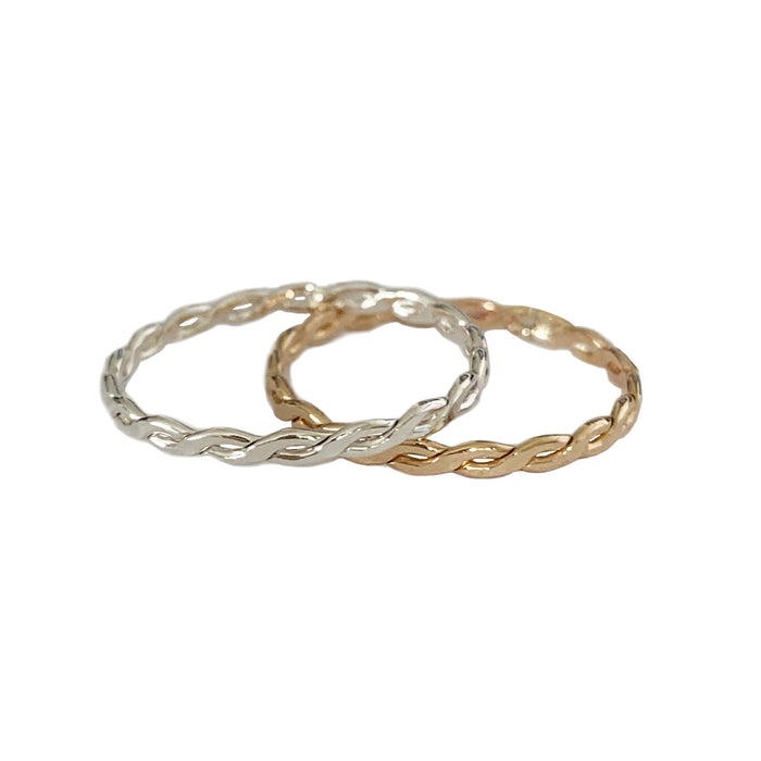 Braid Skinny Gold Fill Ring - Large Sizes