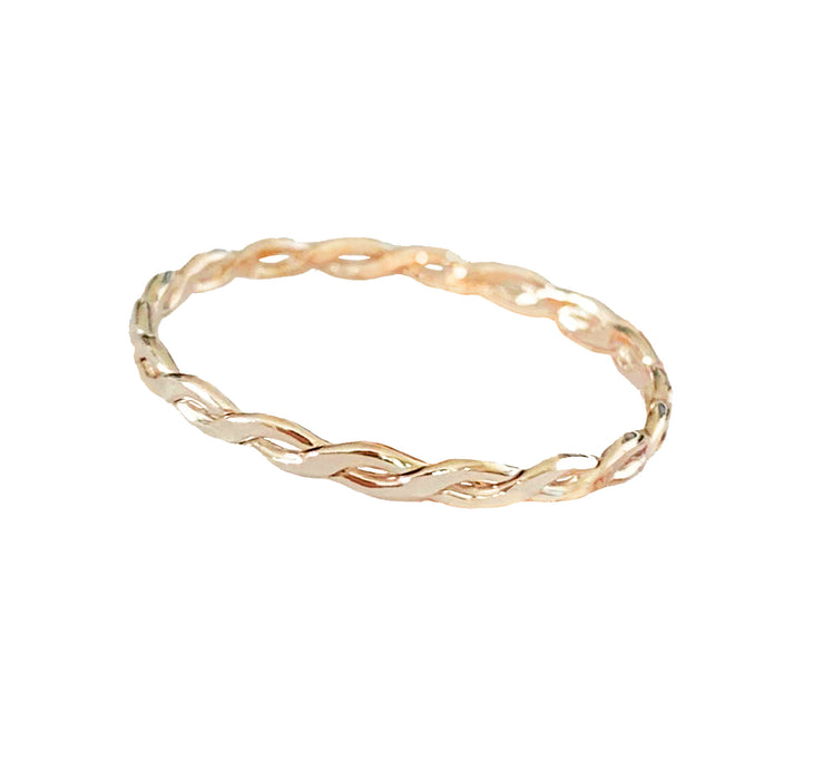 Braid Skinny Gold Fill Ring - Large Sizes