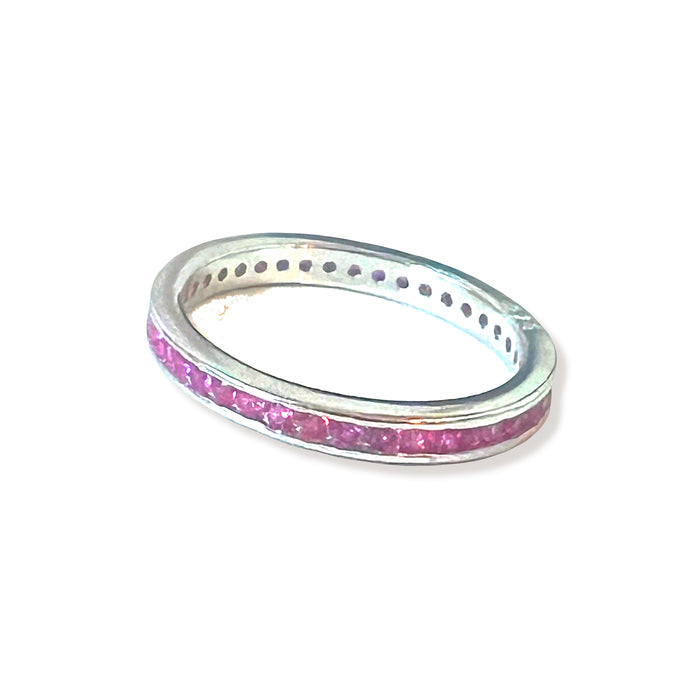 Colorful CZ Micro Eternity Sterling Toe Ring