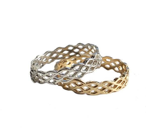 Basket Weave 14K Gold Toe Ring
