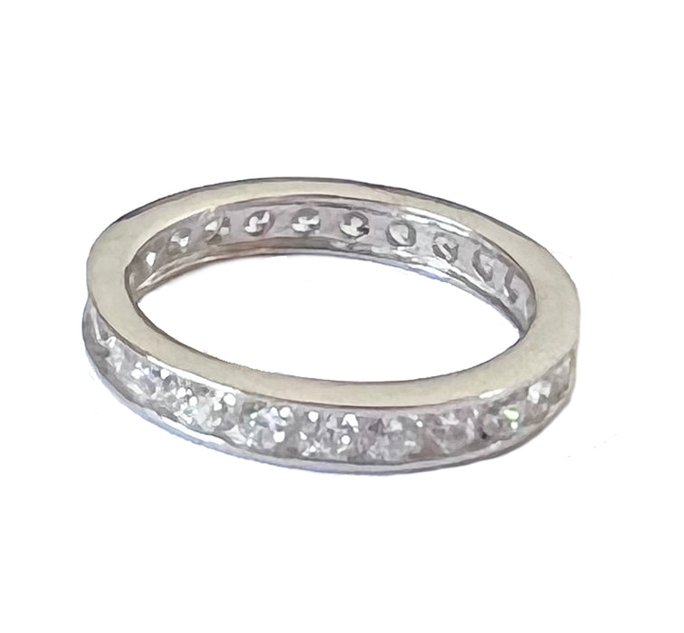 CZ Eternity Band Sterling Finger Ring