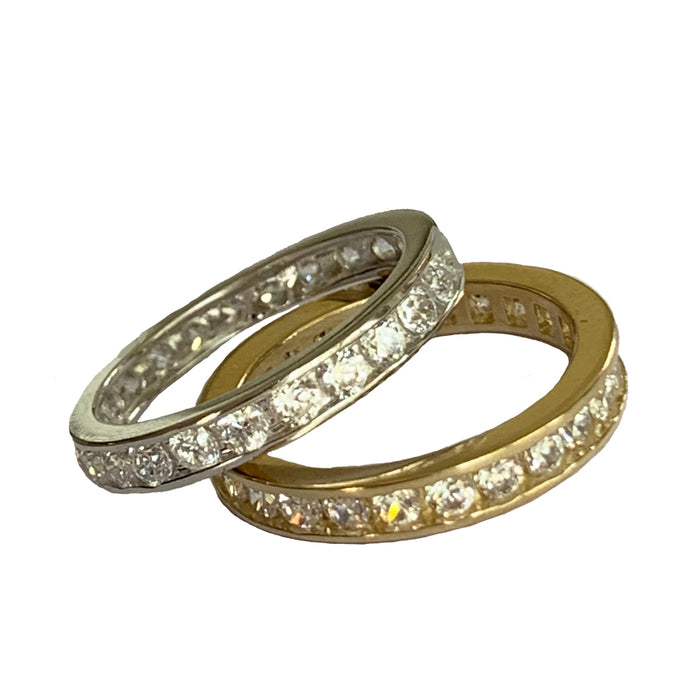 CZ Eternity Band Sterling Finger Ring