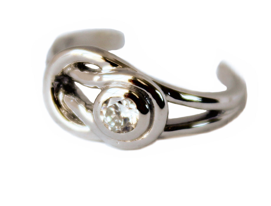 CZ Knot Sterling Adj